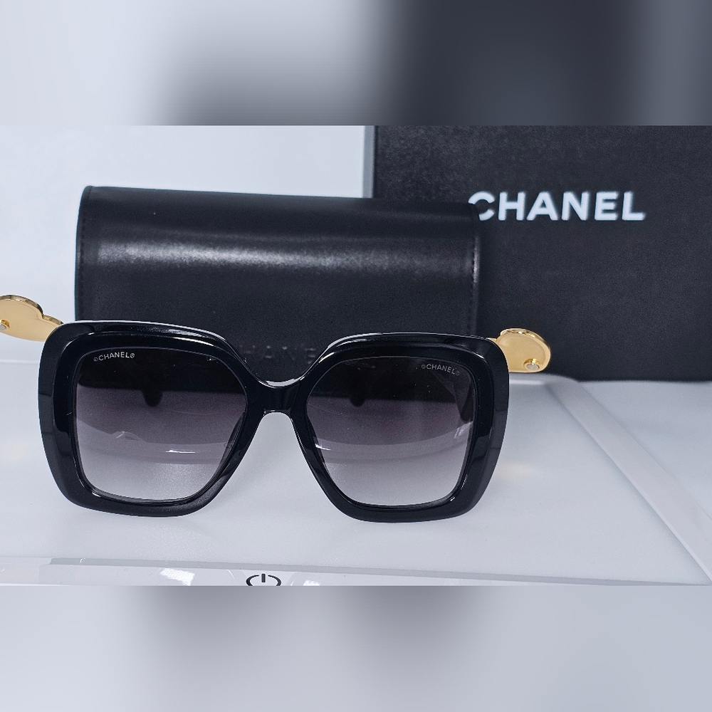 Chanel CH5518A c622 Black and Gold Women's Sunglasses - Picture 3 of 11